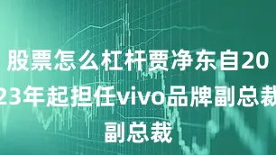 股票怎么杠杆贾净东自2023年起担任vivo品牌副总裁